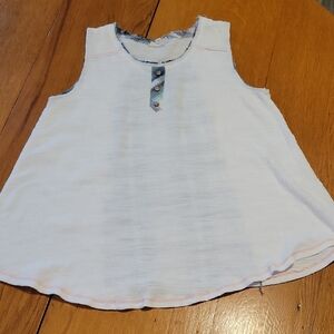 Hem & Thread White Tank Top with Denim Trim